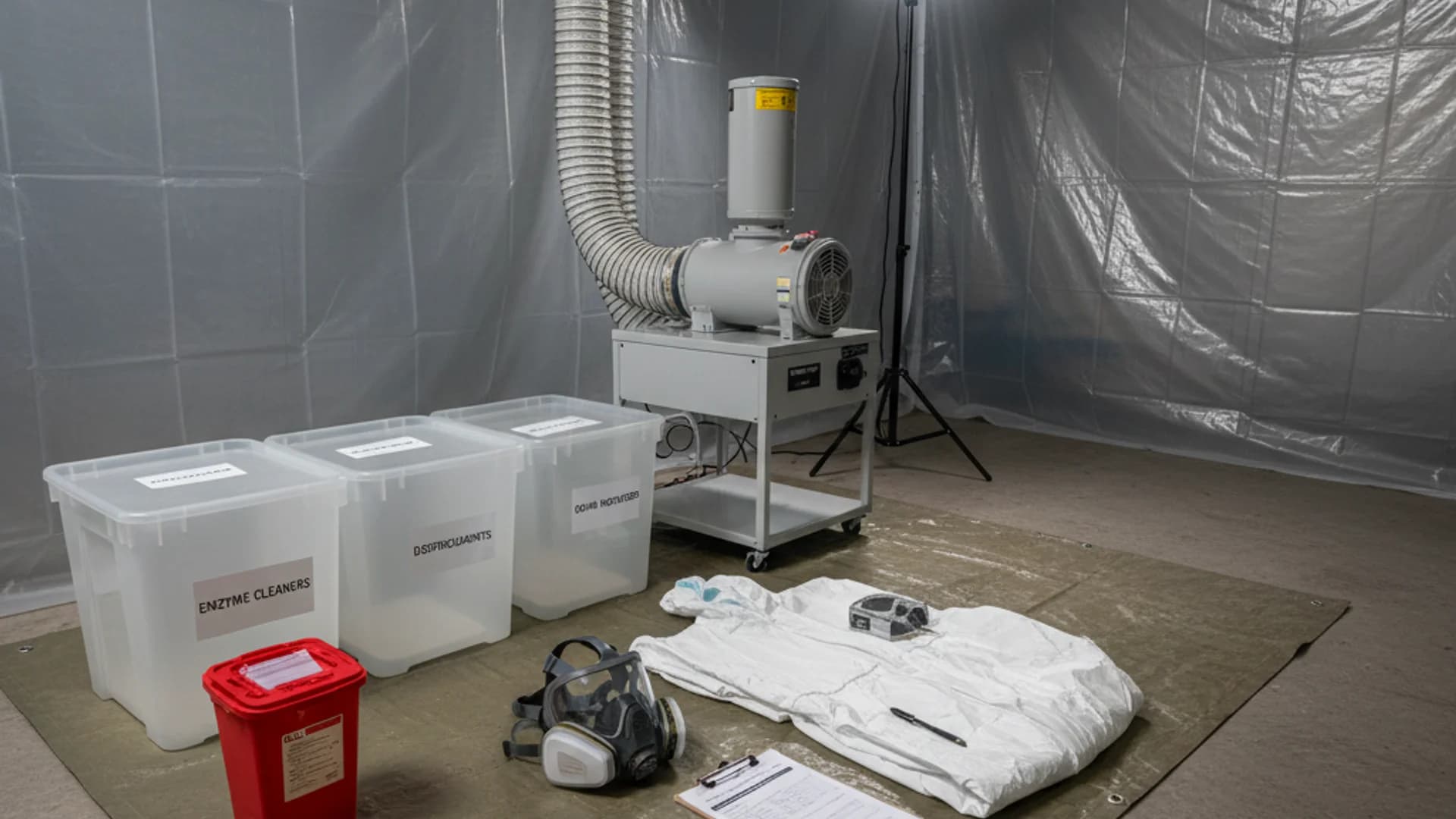 Professional trauma cleanup equipment