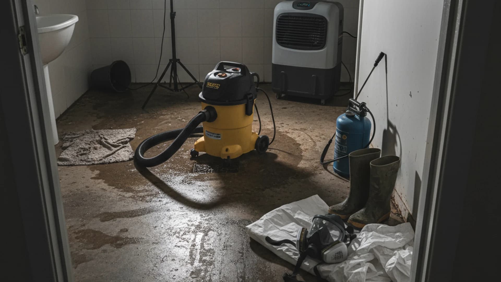 Professional sewage cleanup equipment