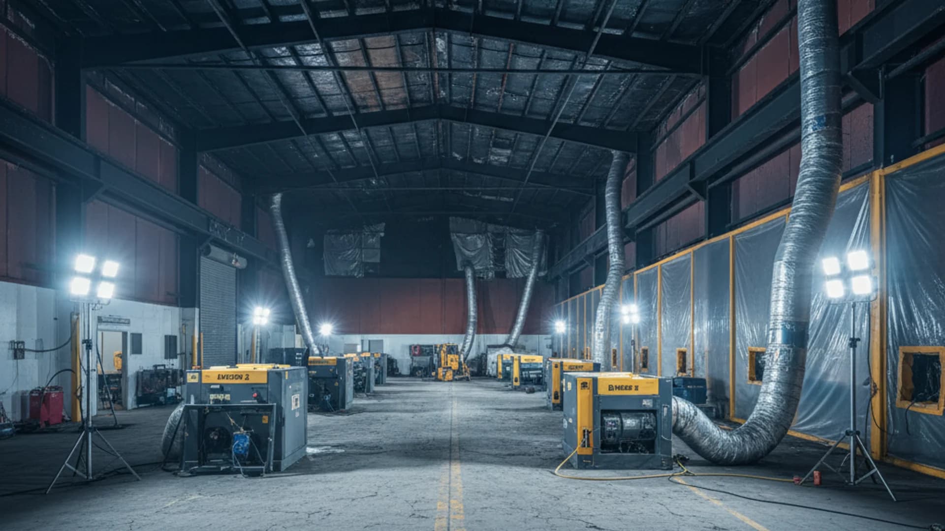 Commercial fire damage restoration equipment