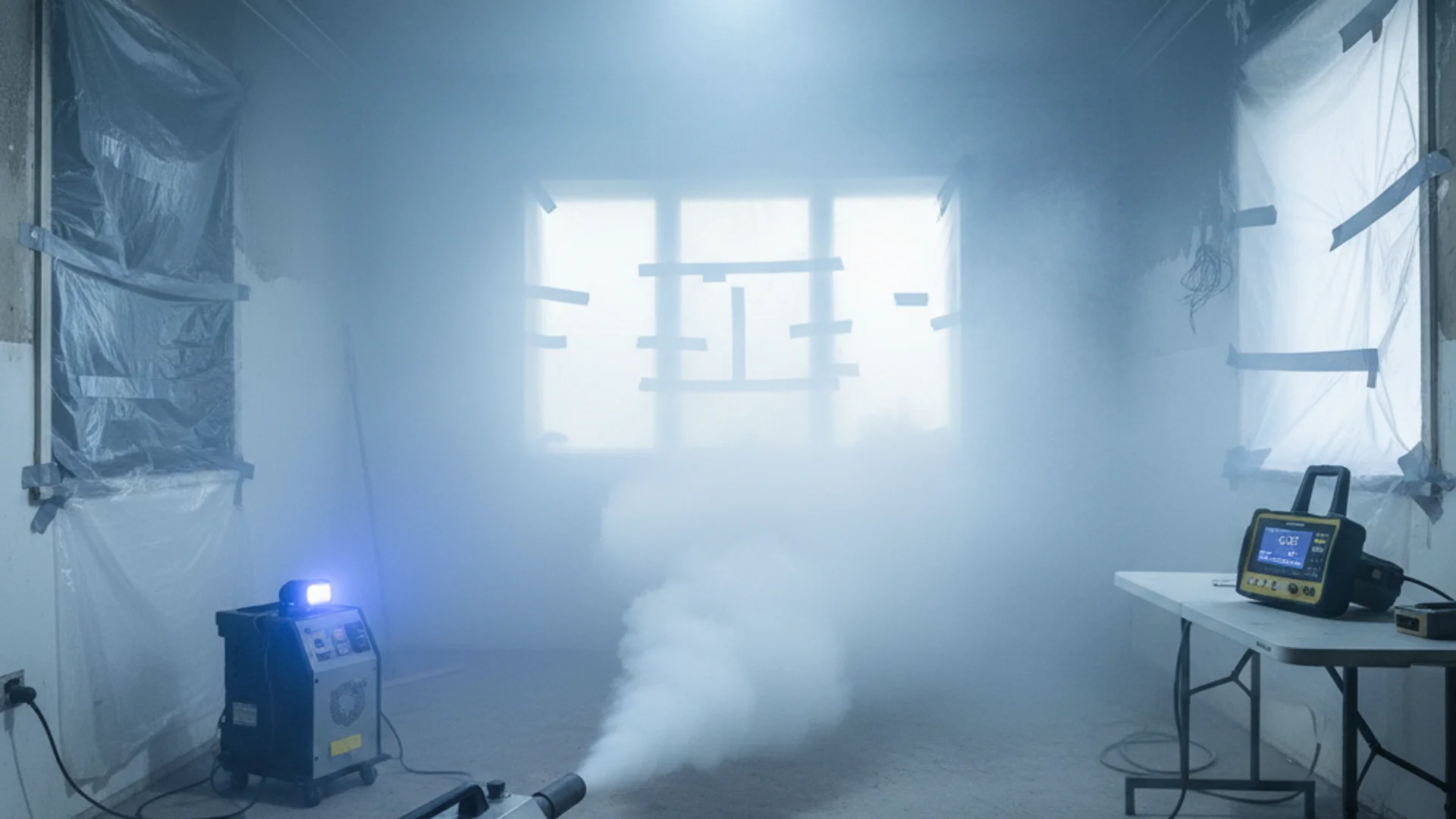 Smoke odour removal with ozone and hydroxyl equipment