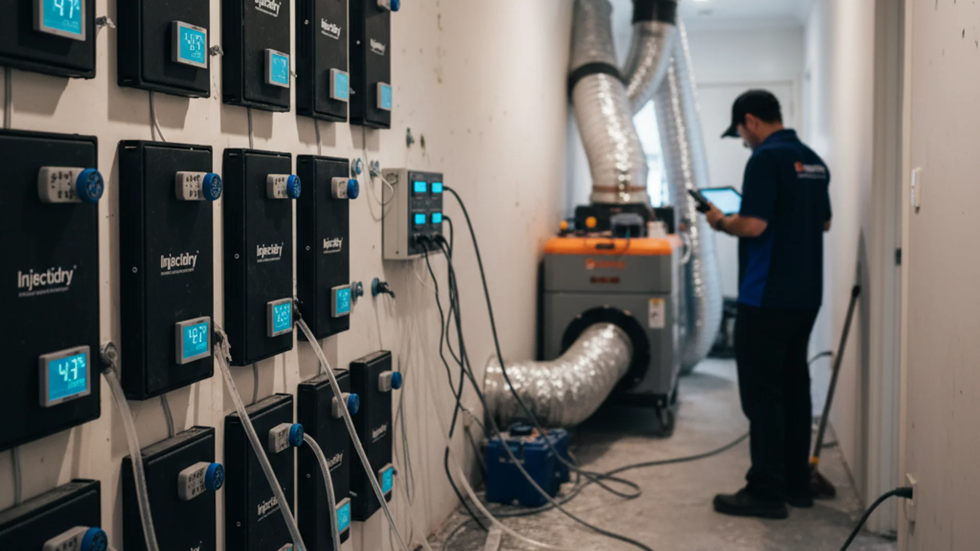 Structural drying with industrial dehumidification equipment